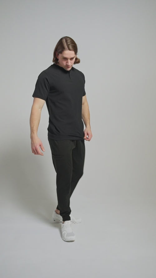 Black Men's Golf Scrub Top Black