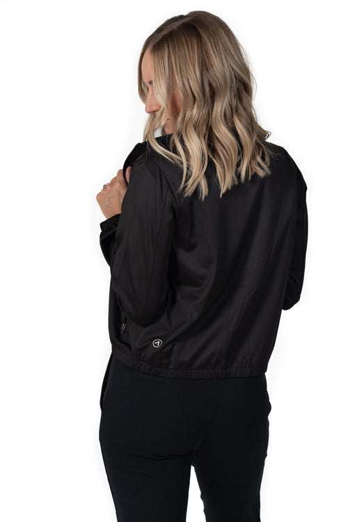 Women's Bomber Scrub Jacket Black