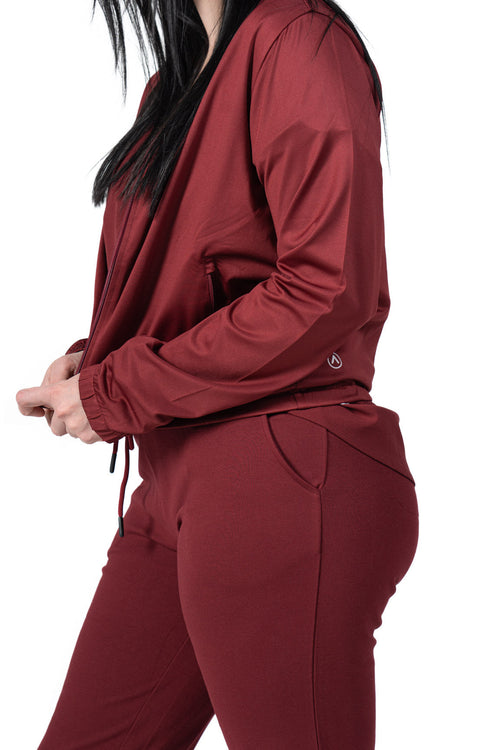 Women's Bomber Scrub Jacket Red