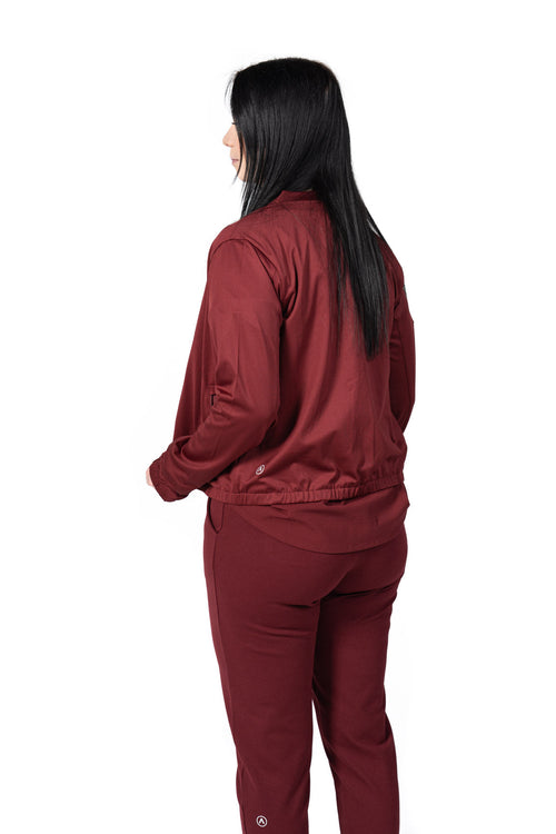Women's Bomber Scrub Jacket Red