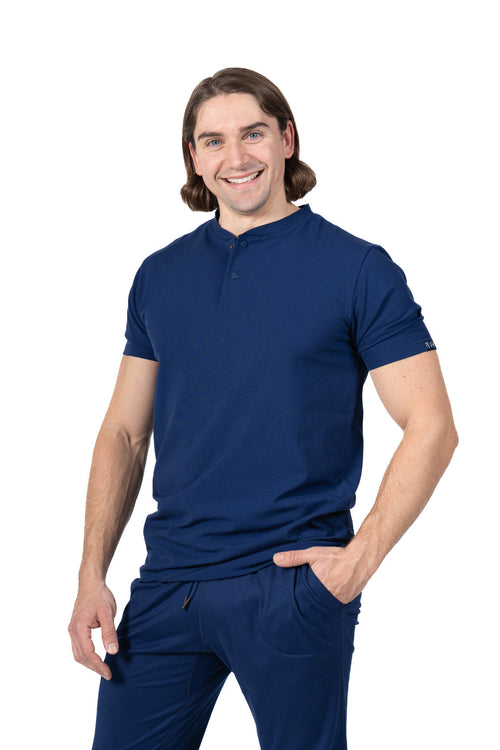 Blue Men's Golf Scrub Top