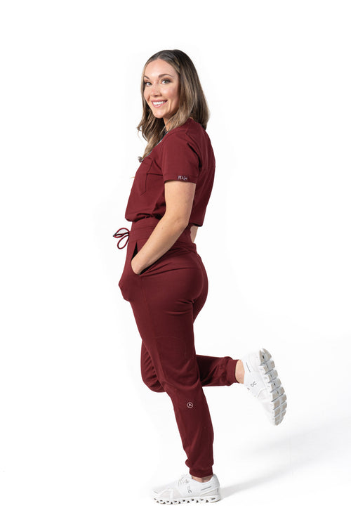 Red Women's Jogger Scrub Pant