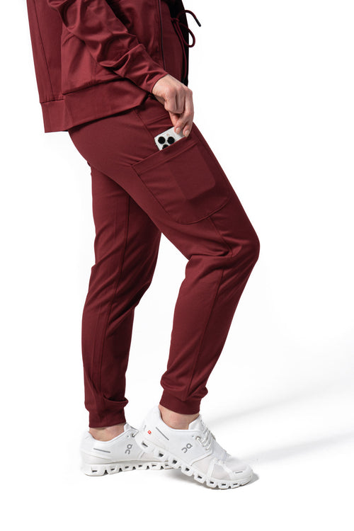 Red Women's Jogger Scrub Pant