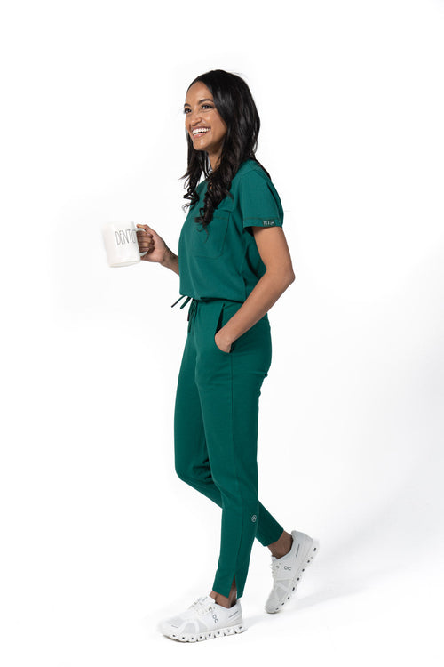 Women's One Pocket Scrub Top V-Neck Green