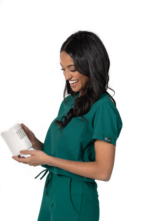 Women's One Pocket Scrub Top V-Neck Green