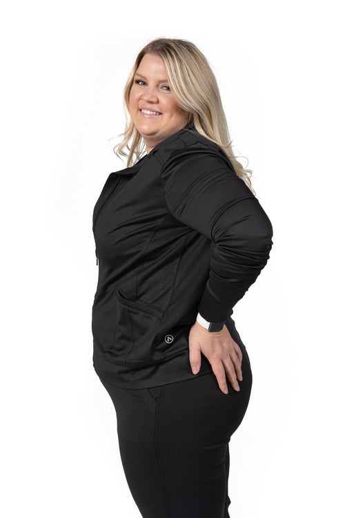 Women's Slim Fit Scrub Jacket Black