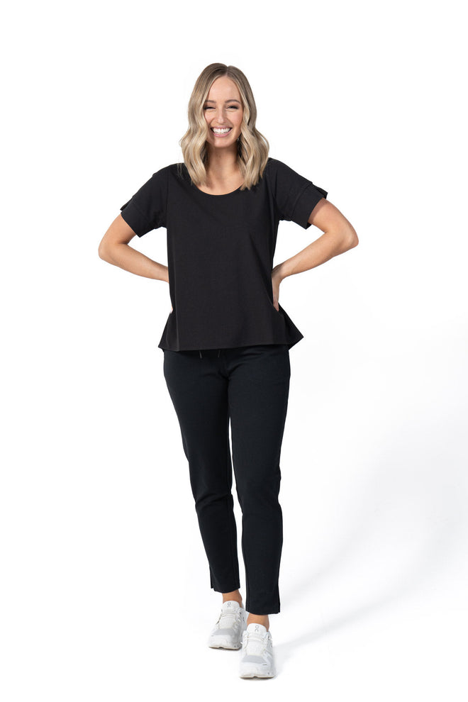 Women's Tunic Scrub Top Black