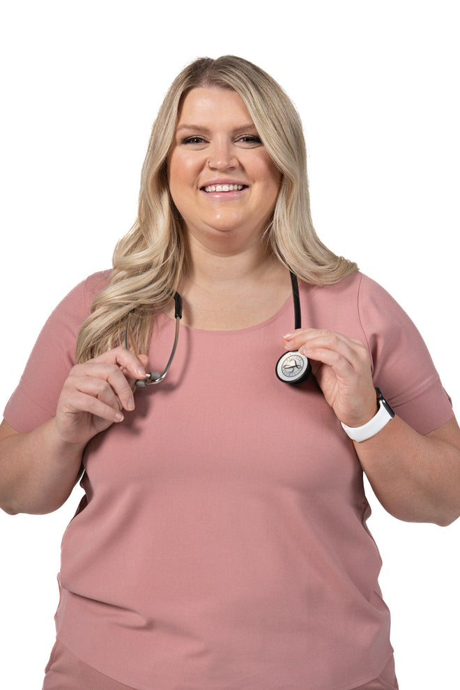 Women's Tunic Scrub Top Pink