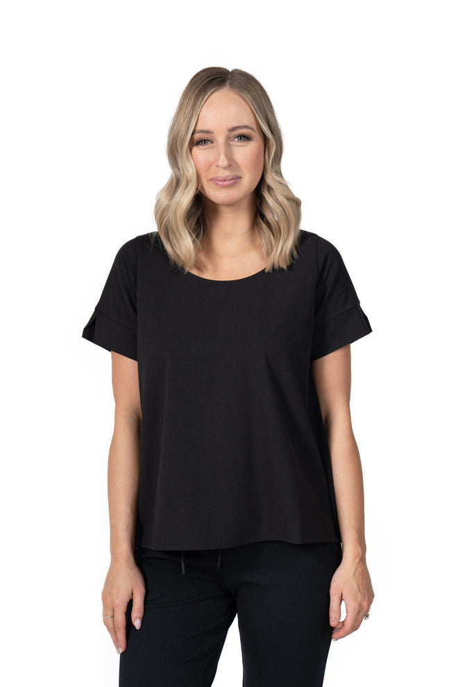 Women's Tunic Scrub Top Black