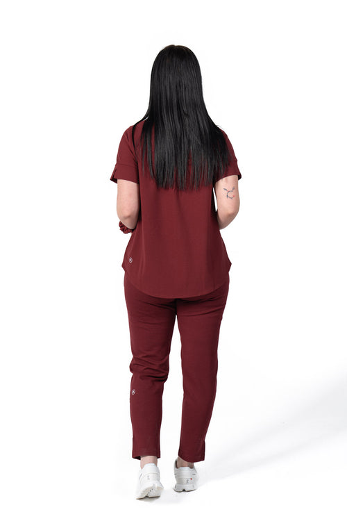 Women's Tunic Scrub Top Red