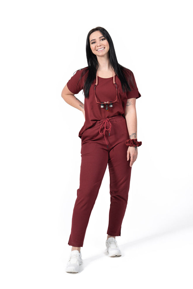 Women's Tunic Scrub Top Red