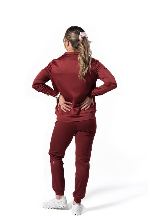 Women's Slim Fit Scrub Jacket Red