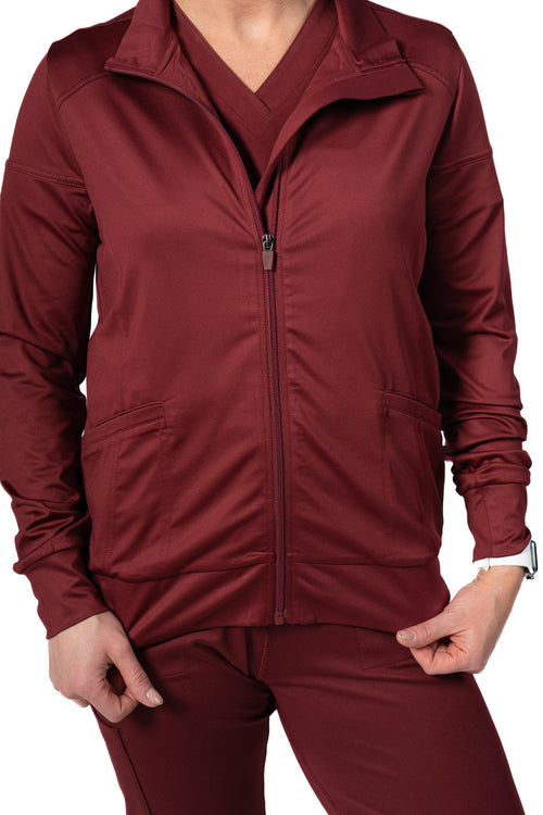 Women's Slim Fit Scrub Jacket Red
