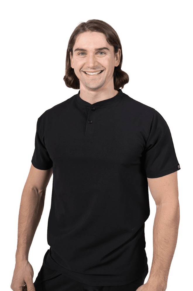 Black Men's Golf Scrub Top