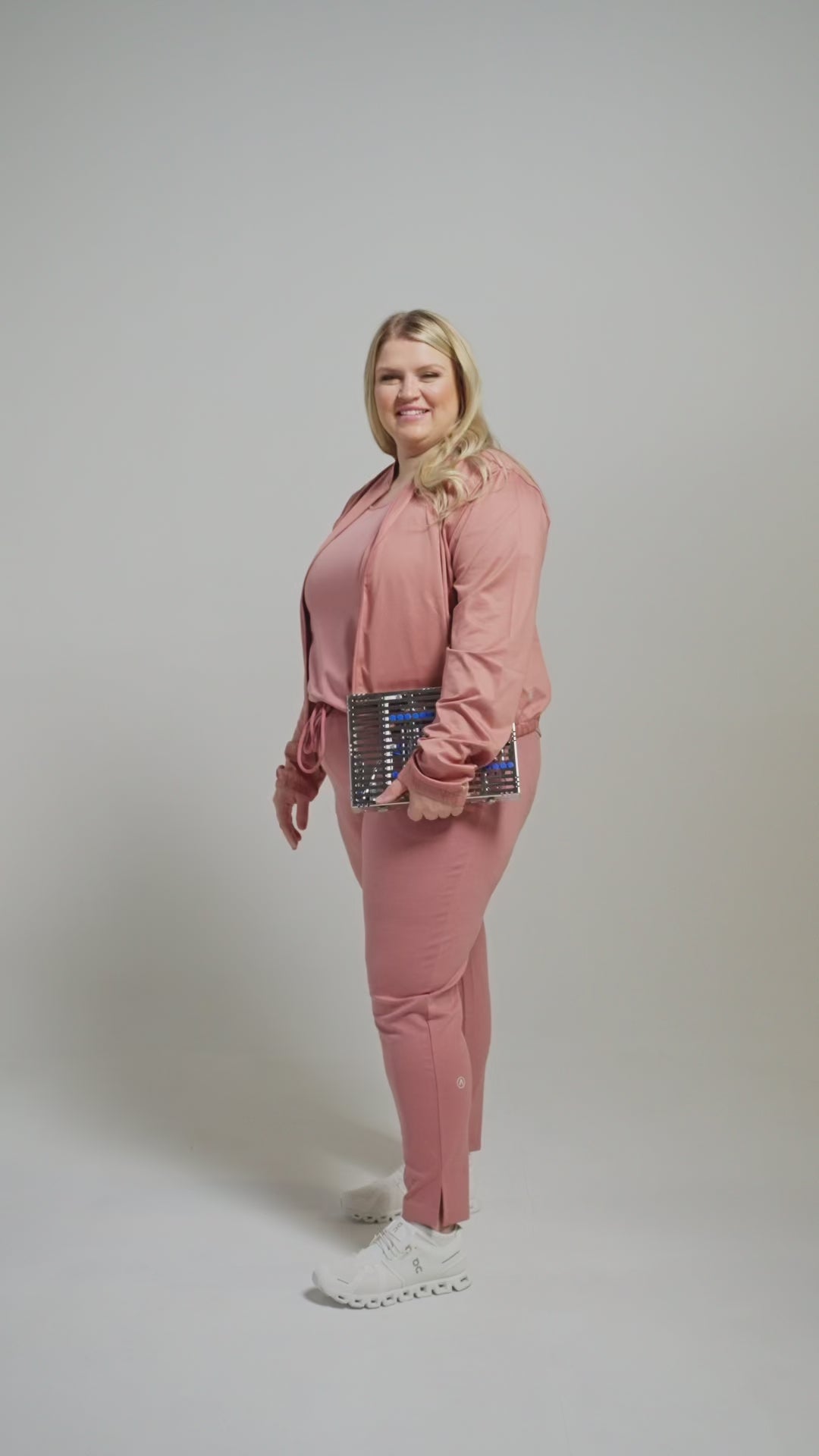 Women's Bomber Scrub Jacket Pink