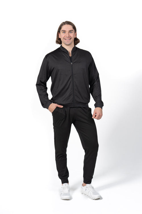 Men's Bomber Scrub Jacket in Black