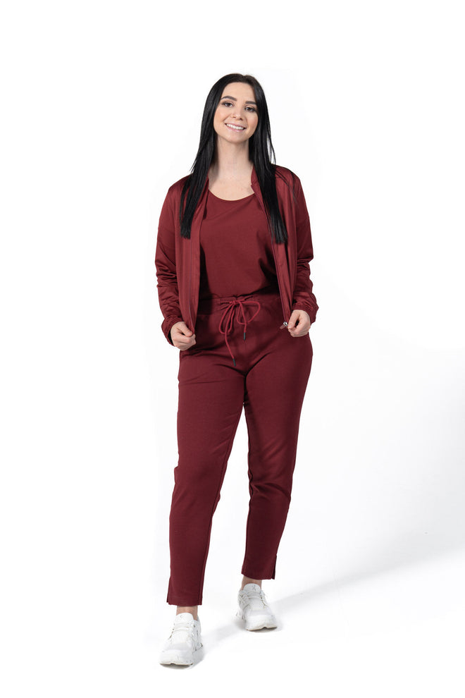 Women's Bomber Scrub Jacket Red