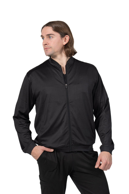 Men's Bomber Scrub Jacket in Black