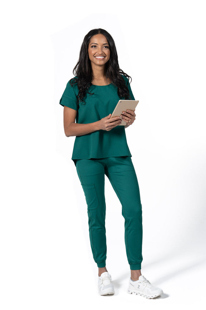 Dark Green Women's Jogger Scrub Pant