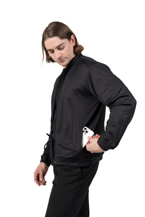 Men's Bomber Scrub Jacket in Black