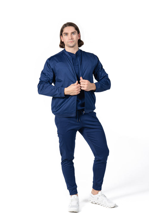 Men's Bomber Scrub Jacket in Blue