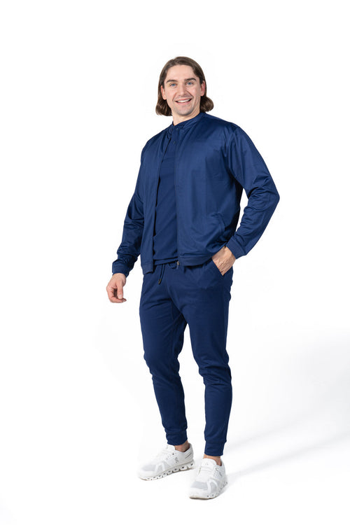 Men's Bomber Scrub Jacket in Blue