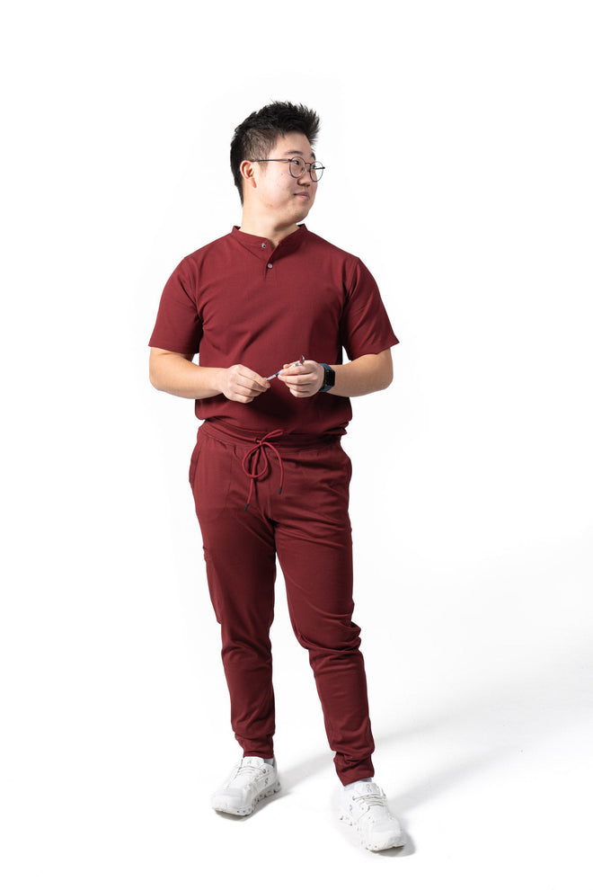 Red Men's Golf Scrub Top