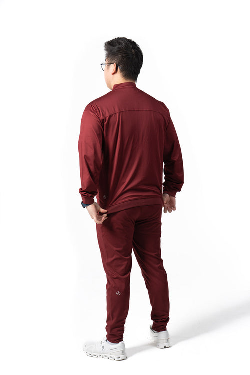 Men's Bomber Scrub Jacket in Red