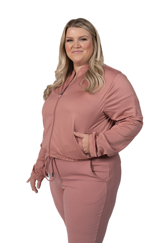 Women's Bomber Scrub Jacket Pink