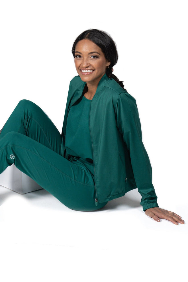 Women's Bomber Scrub Jacket Green