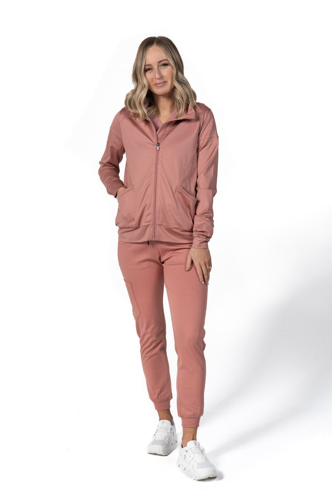 Women's Slim Fit Scrub Jacket Pink