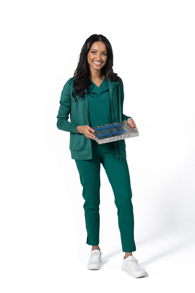 Women's Slim Fit Scrub Jacket Green